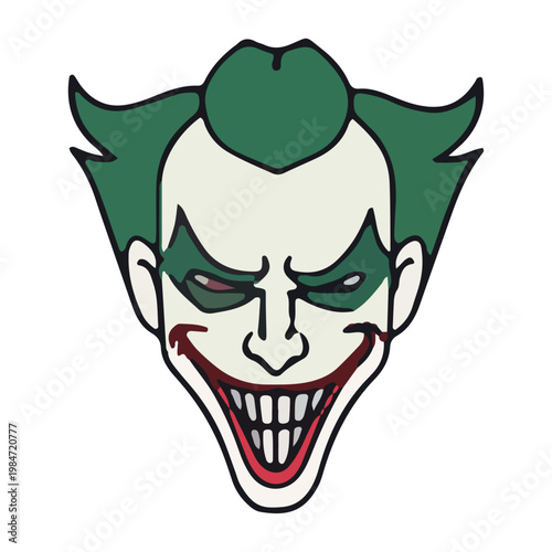 Evil Clown Face Vector Illustration