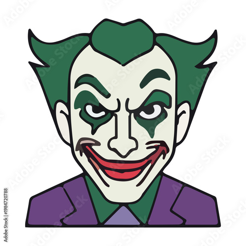 Evil Clown Character Vector Illustration