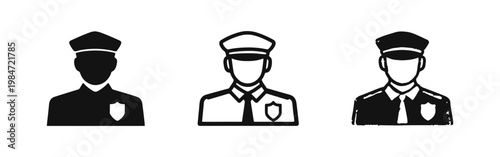 Law Enforcement Personnel and Protection Service Icons