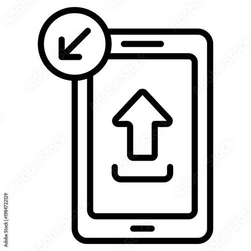 mobile uploading a file icon
