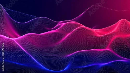 Digital purple blue linear mountain background