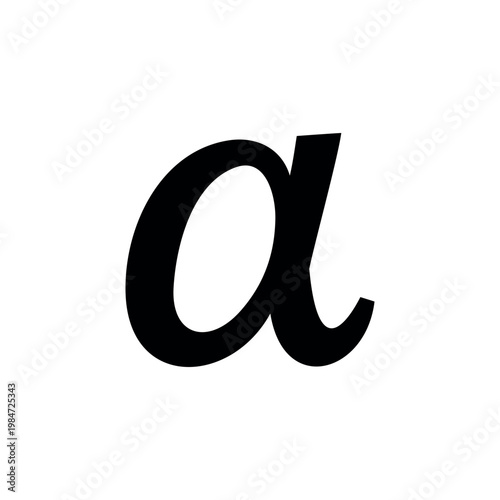 Alpha symbol icon silhouette vector flat illustration design.