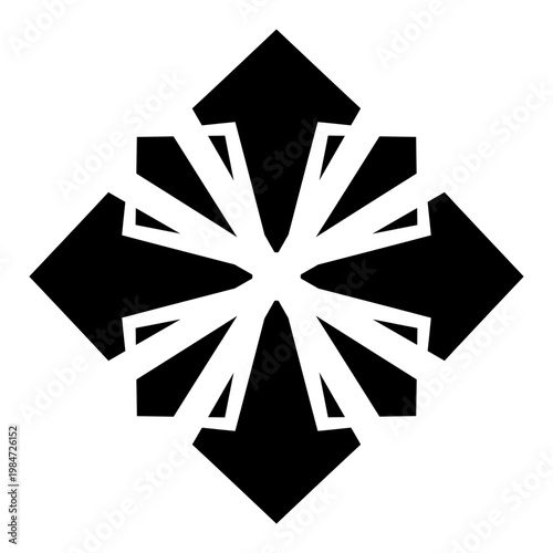 black and white star