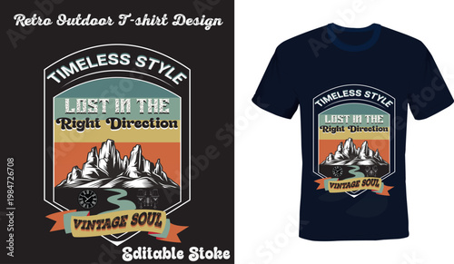 Vintage Soul Mountain Adventure Retro Outdoor T-Shirt Design