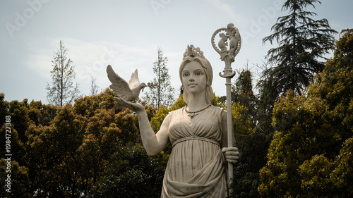 Canvas Print European-style inspired statue local in a local Park in Tangzhen Town (Shanghai,