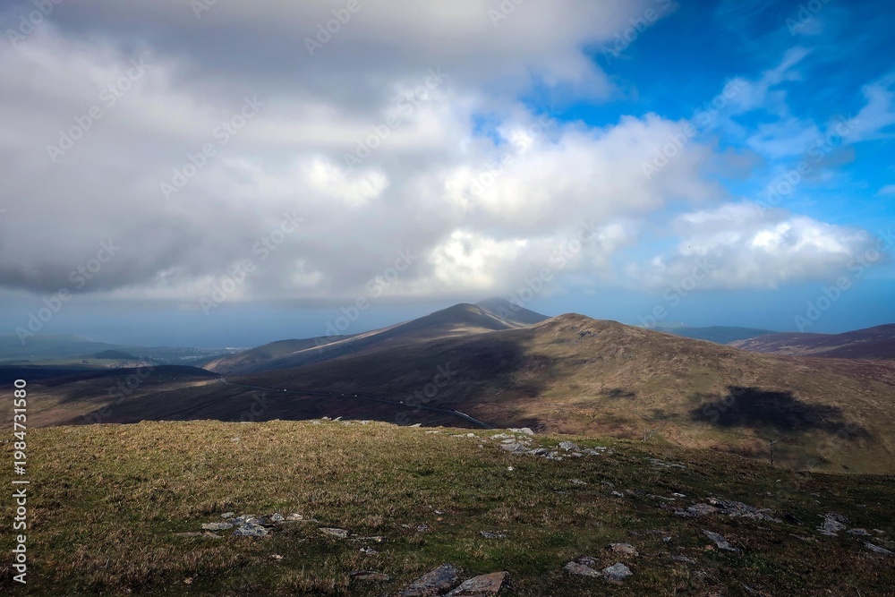 Obraz premium General panoramic view from Snaefell summit, Isle of Man