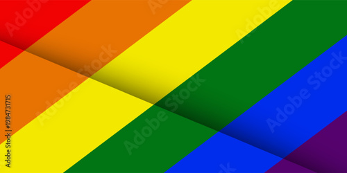 Flag LGBT squared icon, badge or button. Template design, vector illustration. Love wins. LGBT symbol in rainbow colors. Gay pride textile background.