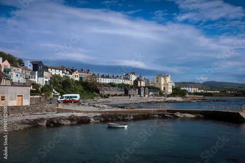 Residential houses near marina promenade in Port Saint Mary view, Isle of Man
