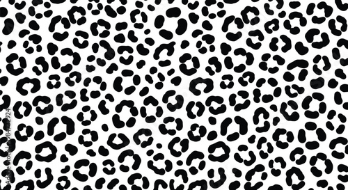 Black and white leopard print pattern featuring a seamless animal skin texture background