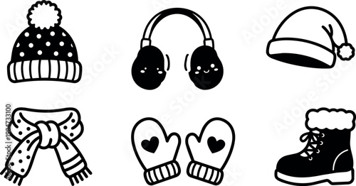 Winter clothing set with mittens scarf and boots