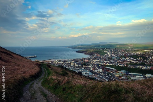 Peel town panoramic view, Isle of Man