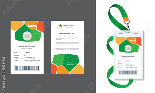 Professional Office ID Card Template with Modern Corporate Design