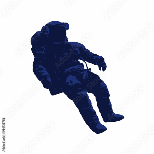 An astronaut floats in zero gravity wearing a spacesuit outdoors in space.