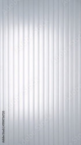 Macro closeup of white fluted architectural panel texture for modern minimalist design background concept