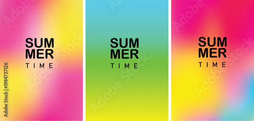 Summertime blurred backgrounds vibrant summer gradients for creative graphic design vector illustration
