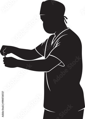 Black silhouette of a surgeon