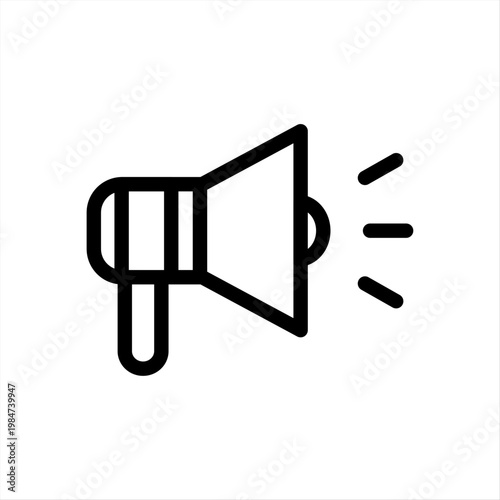 シンプル販促・案内アイコンシリーズ – 告知メガホンアイコン（線画・フライヤー・チラシ用）