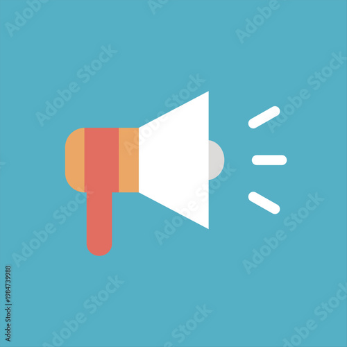 シンプル販促・案内アイコンシリーズ – 告知メガホンアイコン（フラット・フライヤー・チラシ用）