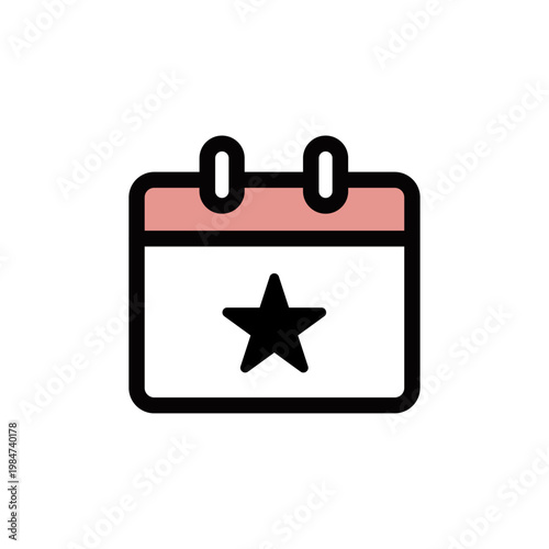 シンプル販促・案内アイコンシリーズ – イベントカレンダーアイコン（カラー・線あり・フライヤー・チラシ用）