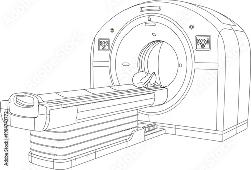 Medical imaging device a detailed sketch of a ct scanner for diagnostic purposes