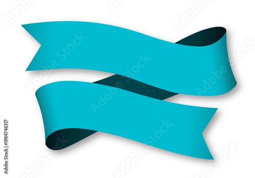 Blue Double Ribbon Banner Curved Layered Design Transparent PNG
