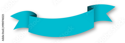 Blue Long Curved Ribbon Banner Blank Template Transparent PNG