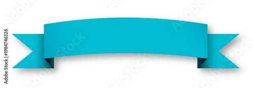 Blue Ribbon Banner Curved Badge Design Transparent PNG Isolated