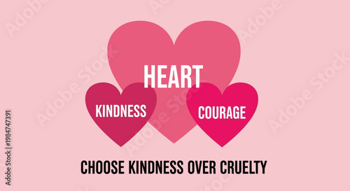 Heart Kindness Courage Choose Kindness Over Cruelty.