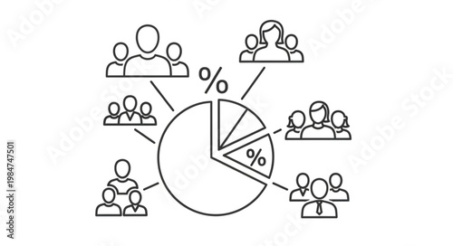 Pie Chart Representing Demographic Segmentation and Market Analysis.