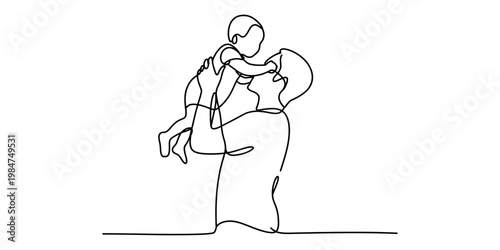 Businessman standing on a paper plane with a telescope