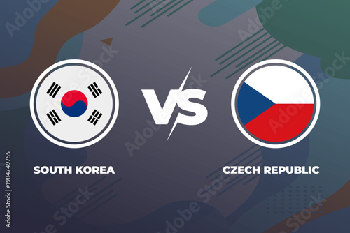 Football 2026 template banner design, South korea vs Czech republic Group A Football Match Vector Illustration for the 2026 Football World Championship