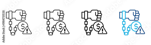 Debt Collection Icon Different Style Outline Collection Set Vector Illustration