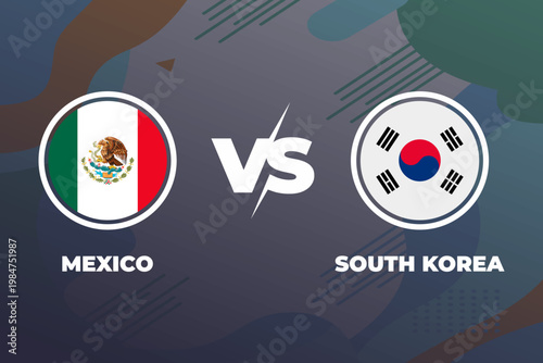 Mexico vs South korea Group A Football Match Vector Illustration for the 2026 Football World Championship