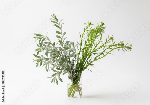 Elegant bunch of dried lavender and rosemary tied together with twine