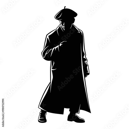 A man wearing a traditional beret on a city street, concept of classic fashion and cultural identity