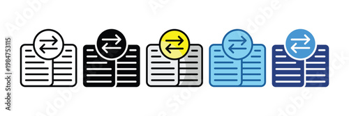 Transfer  Icon Set Multiple Style Collection