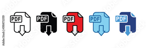 Pdf  Icon Set Multiple Style Collection