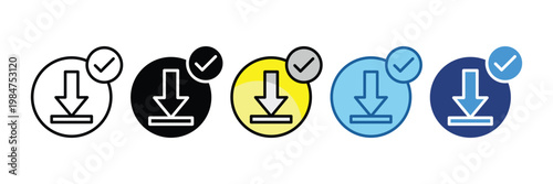 Download Success  Icon Set Multiple Style Collection