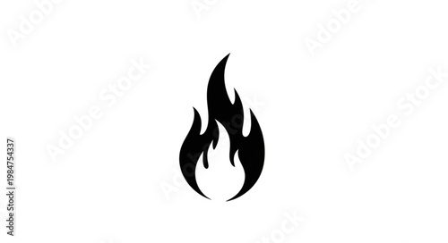 Stylized black flame icon silhouette symbol graphic.