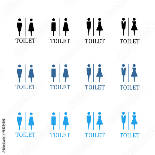 simple style men's and women's toilet icon