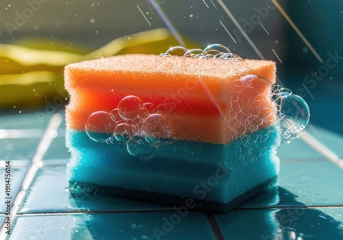 A piece of toast floating partially submerged in a glass of liquid