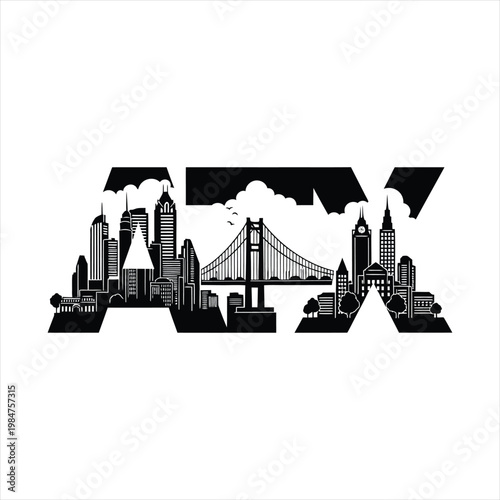 San Francisco cityscape with Golden Gate Bridge and skyscrapers  urban landscape