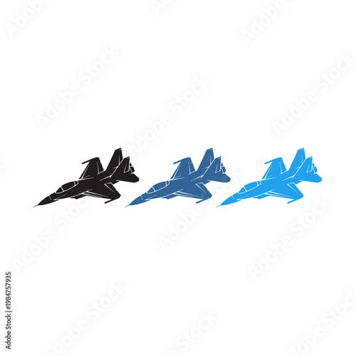 fighter plane icon with various variants
