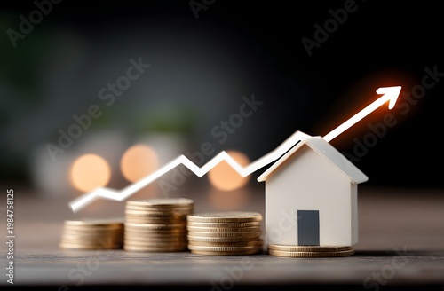 Real estate investment and house price growth concept