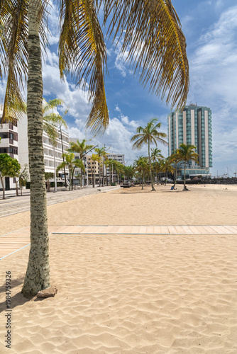 The cioty beach in Arrecife on the island of Lanzarote