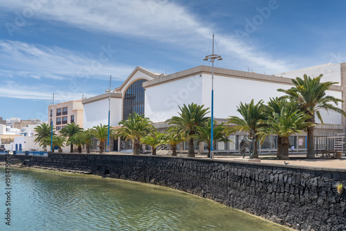 The waterfront along the marina in Arrecife on the island of Lanzarotre