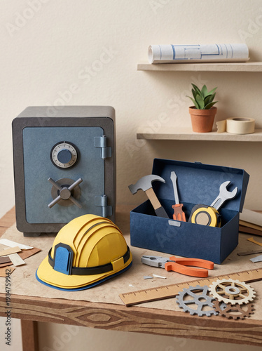Paper Craft Toolbox Safety Construction Creative Project