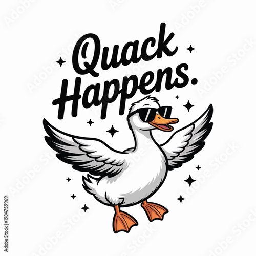 Quack happens funny duck graphic t shirt design