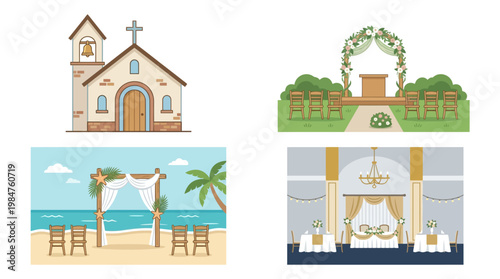 wedding ceremony venue church altar.