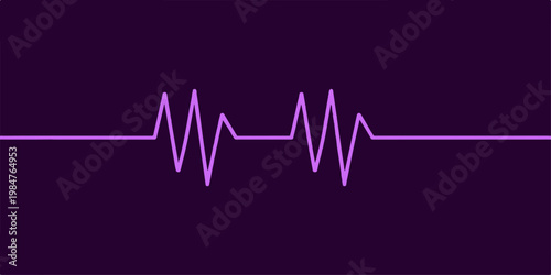 A medical EKG monitor displays a glowing pulse rate line forming a heart shape through a steady cardiogram wave frequency representing healthcare technology and cardiac health